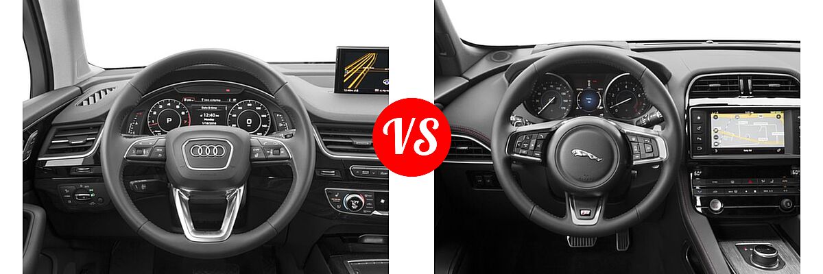 2017 Audi Q7 SUV Premium / Premium Plus / Prestige vs. 2017 Jaguar F-PACE SUV First Edition / S - Dashboard Comparison