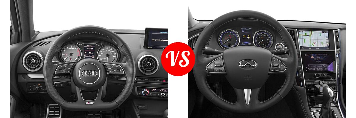 2017 Audi S3 Sedan Premium Plus / Prestige vs. 2017 Infiniti Q50 Sedan Hybrid AWD / RWD - Dashboard Comparison