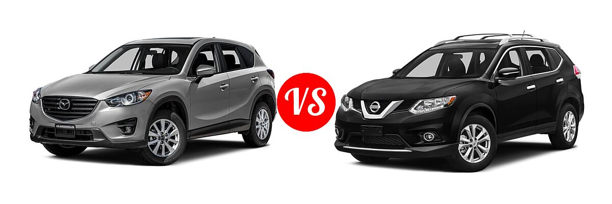 2016 Mazda CX-5 SUV Touring vs. 2016 Nissan Rogue SUV S / SV - Front Left Comparison