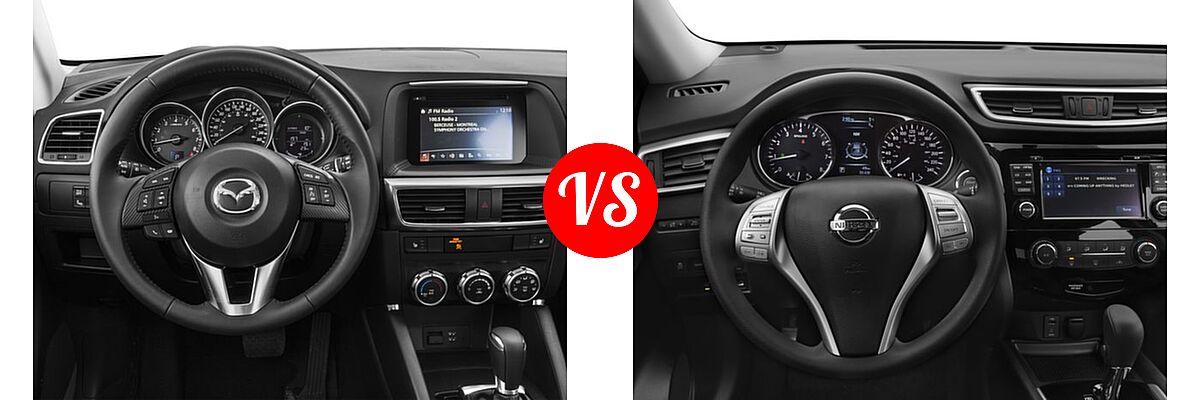 2016 Mazda CX-5 SUV Touring vs. 2016 Nissan Rogue SUV S / SV - Dashboard Comparison