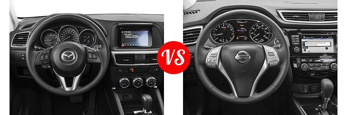 2016 Mazda CX-5 SUV Touring vs. 2016 Nissan Rogue SUV SL - Dashboard Comparison