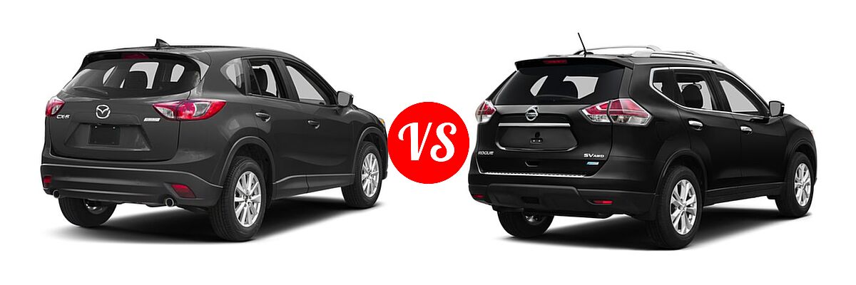 2016 Mazda CX-5 SUV Sport vs. 2016 Nissan Rogue SUV S / SV - Rear Right Comparison