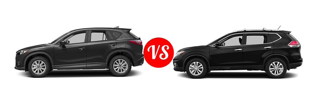 2016 Mazda CX-5 SUV Sport vs. 2016 Nissan Rogue SUV S / SV - Side Comparison
