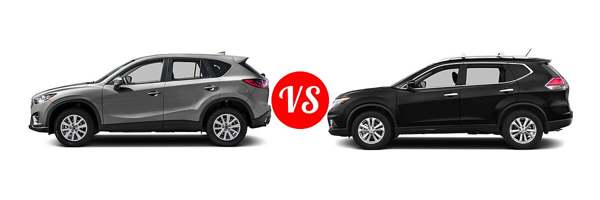 2016 Mazda CX-5 SUV Touring vs. 2016 Nissan Rogue SUV S / SV - Side Comparison
