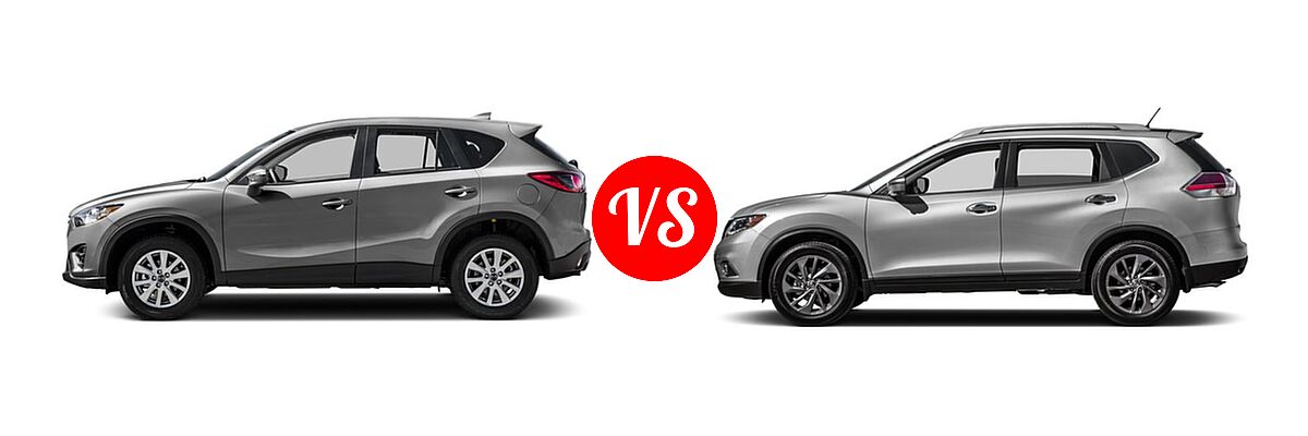 2016 Mazda CX-5 SUV Touring vs. 2016 Nissan Rogue SUV SL - Side Comparison