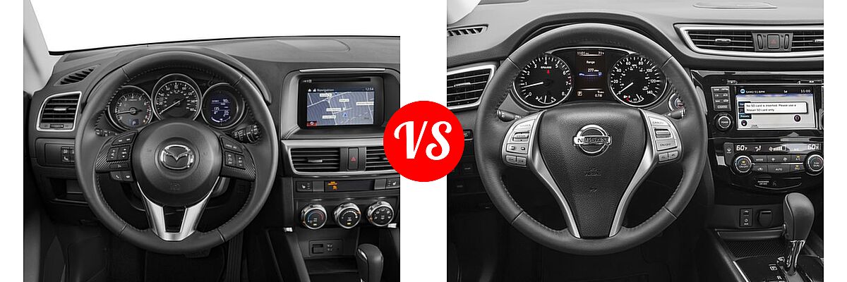 2016 Mazda CX-5 SUV Touring vs. 2016 Nissan Rogue SUV SL - Dashboard Comparison