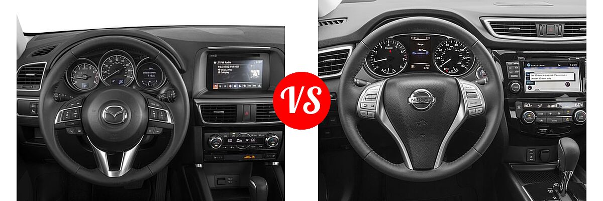 2016 Mazda CX-5 SUV Grand Touring vs. 2016 Nissan Rogue SUV SL - Dashboard Comparison