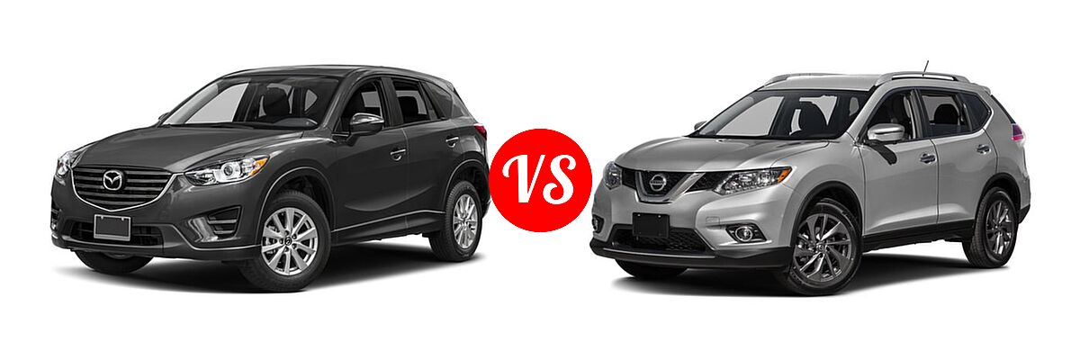 2016 Mazda CX-5 SUV Sport vs. 2016 Nissan Rogue SUV SL - Front Left Comparison