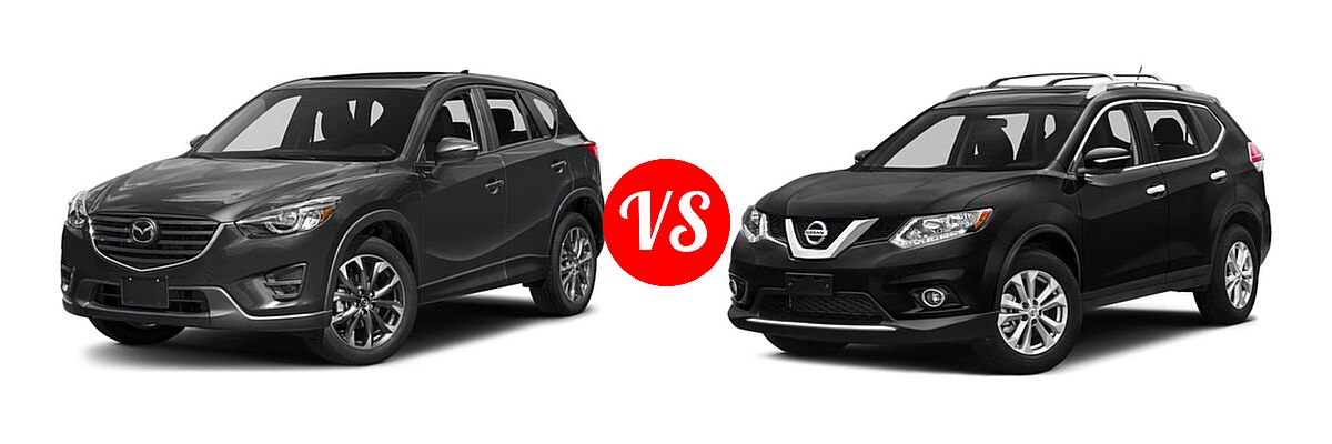 2016 Mazda CX-5 SUV Grand Touring vs. 2016 Nissan Rogue SUV S / SV - Front Left Comparison