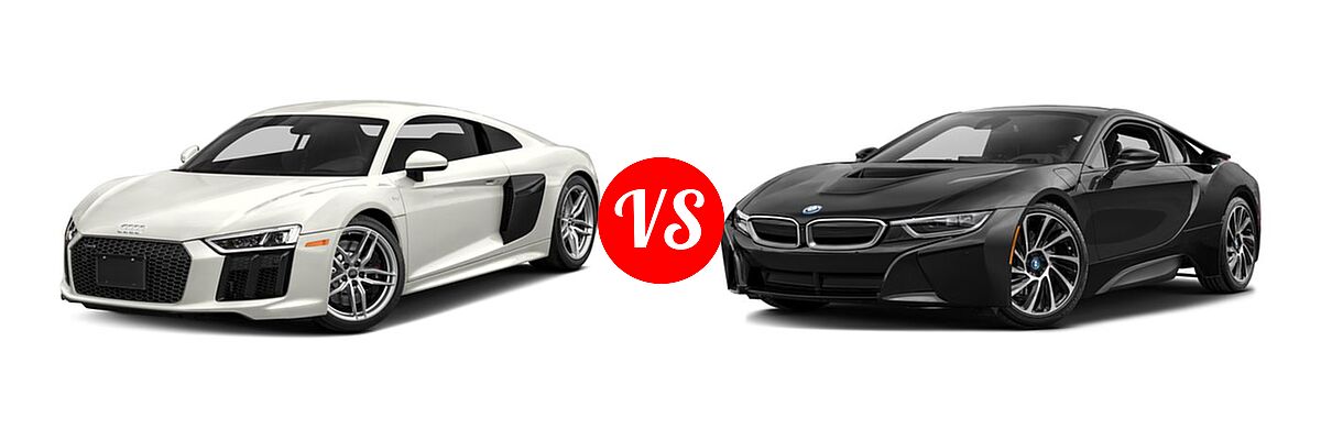 2017 Audi R8 Coupe V10 / V10 plus vs. 2017 BMW i8 Coupe Coupe - Front Left Comparison