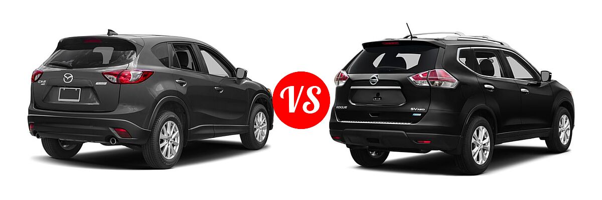 2016 Mazda CX-5 SUV Sport vs. 2016 Nissan Rogue SUV S / SV - Rear Right Comparison