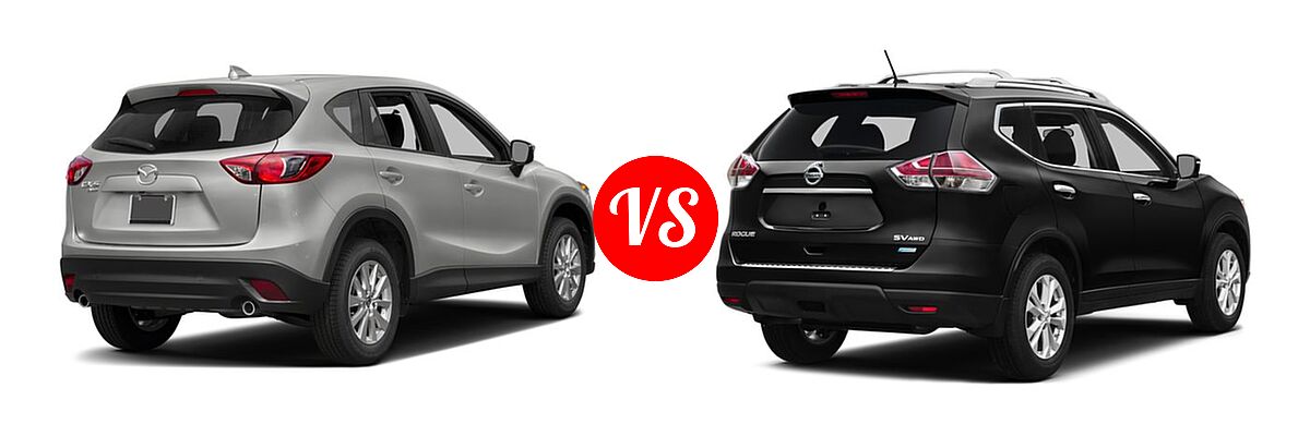 2016 Mazda CX-5 SUV Touring vs. 2016 Nissan Rogue SUV S / SV - Rear Right Comparison