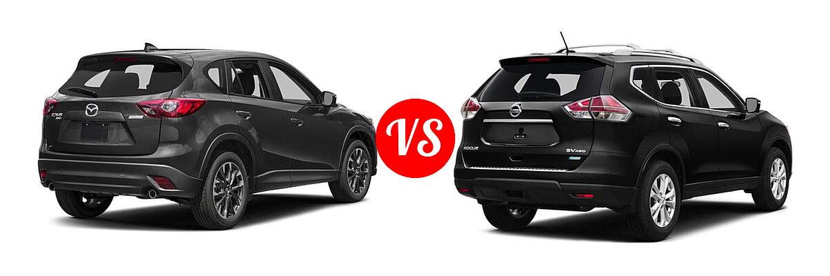 2016 Mazda CX-5 SUV Grand Touring vs. 2016 Nissan Rogue SUV S / SV - Rear Right Comparison
