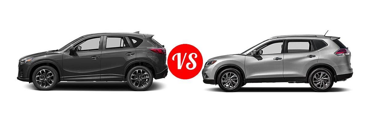 2016 Mazda CX-5 SUV Grand Touring vs. 2016 Nissan Rogue SUV SL - Side Comparison