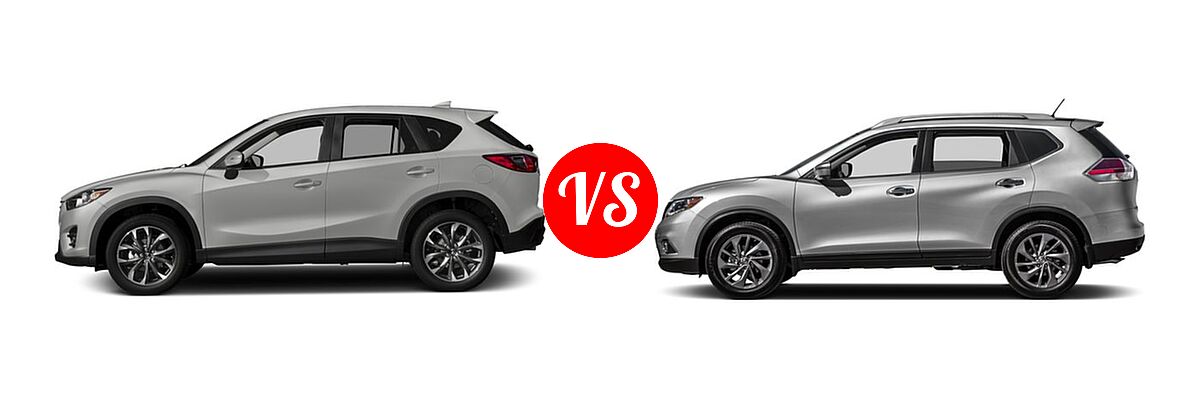 2016 Mazda CX-5 SUV Grand Touring vs. 2016 Nissan Rogue SUV SL - Side Comparison