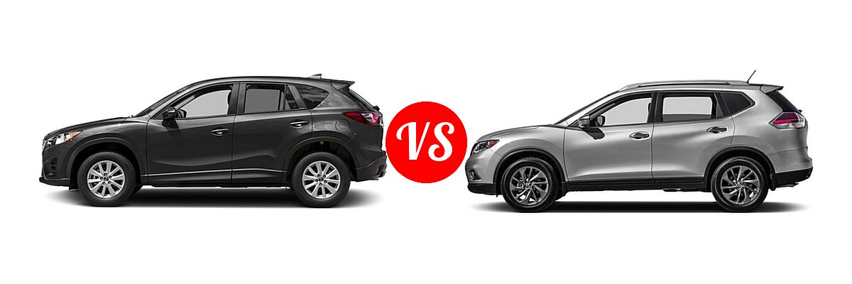 2016 Mazda CX-5 SUV Sport vs. 2016 Nissan Rogue SUV SL - Side Comparison