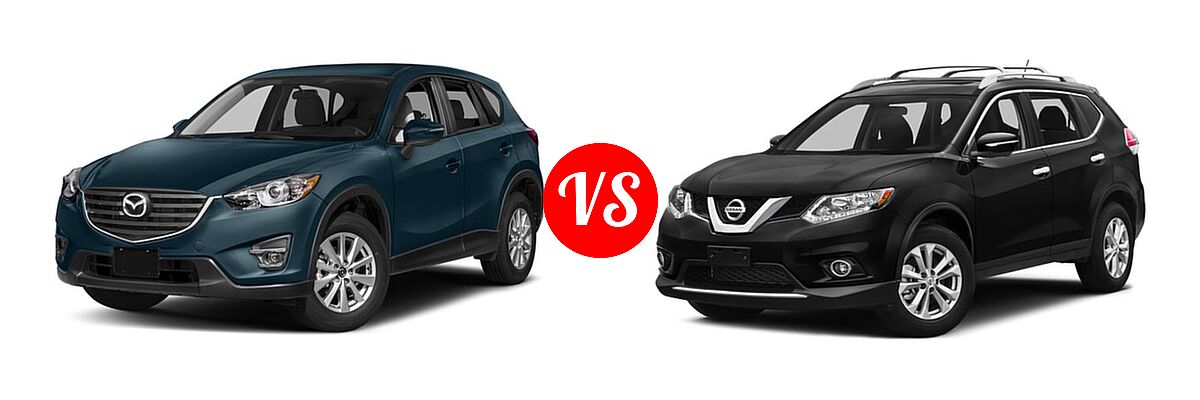 2016 Mazda CX-5 SUV Touring vs. 2016 Nissan Rogue SUV S / SV - Front Left Comparison
