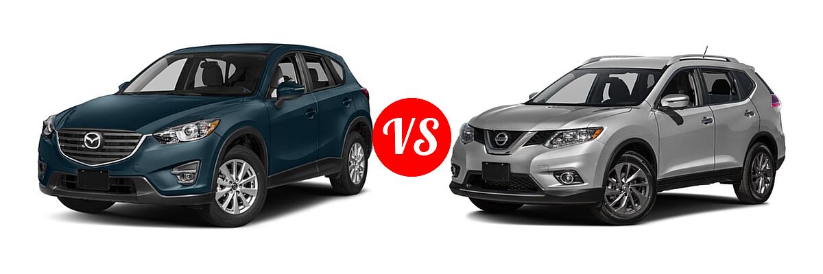 2016 Mazda CX-5 SUV Touring vs. 2016 Nissan Rogue SUV SL - Front Left Comparison