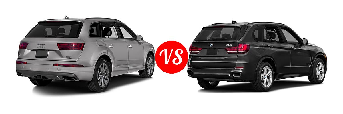 2017 Audi Q7 SUV Premium / Premium Plus / Prestige vs. 2017 BMW X5 SUV Diesel xDrive35d - Rear Right Comparison