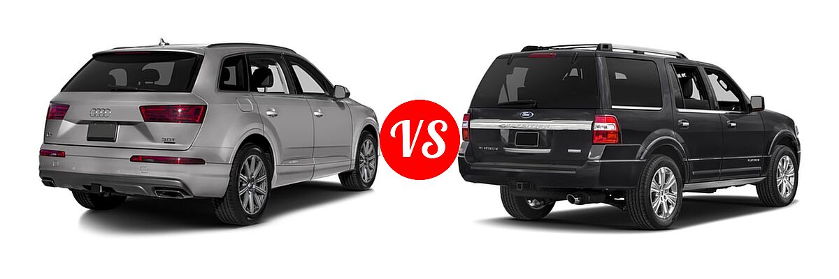 2017 Audi Q7 SUV Premium / Premium Plus / Prestige vs. 2017 Ford Expedition SUV Platinum - Rear Right Comparison