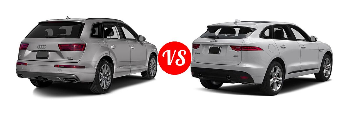 2017 Audi Q7 SUV Premium / Premium Plus / Prestige vs. 2017 Jaguar F-PACE SUV 35t R-Sport - Rear Right Comparison