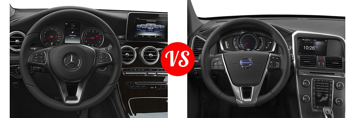2016 Mercedes-Benz GLC-Class SUV GLC 300 vs. 2016 Volvo XC60 SUV T5 / T5 Drive-E / T5 Drive-E Platinum / T5 Drive-E Premier / T5 Platinum / T5 Premier / T6 / T6 Drive-E / T6 Drive-E Platinum / T6 Platinum - Dashboard Comparison