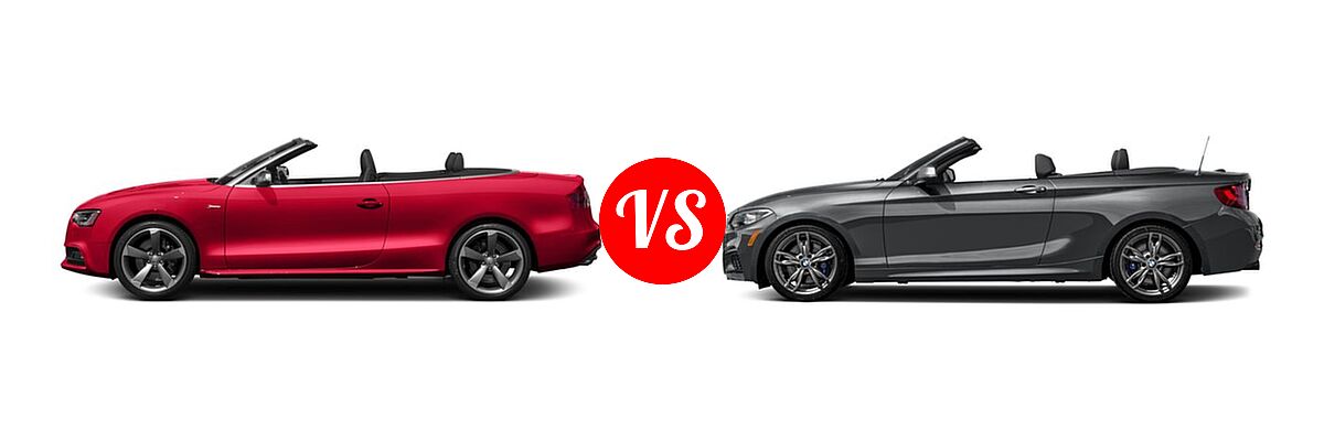 2017 Audi S5 Convertible 3.0 TFSI vs. 2017 BMW 2 Series M240i xDrive Convertible M240i xDrive - Side Comparison