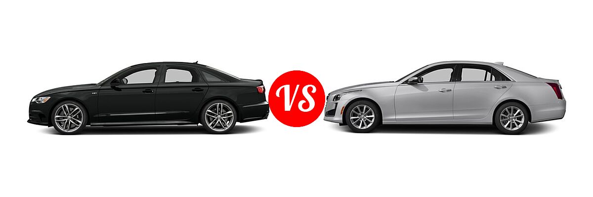 2017 Audi S6 Sedan Premium Plus / Prestige vs. 2017 Cadillac CTS V-Sport Premium Luxury Sedan Premium Luxury RWD - Side Comparison