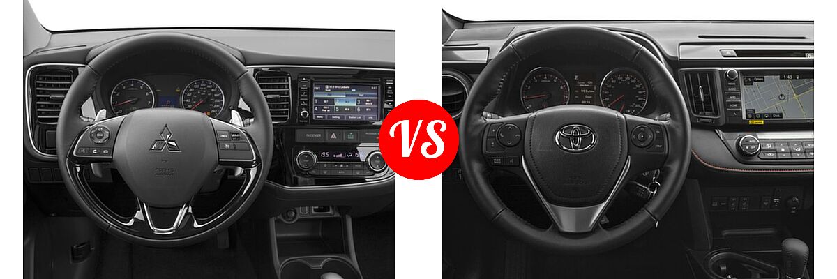 2016 Mitsubishi Outlander SUV ES / SE vs. 2016 Toyota RAV4 SUV SE - Dashboard Comparison