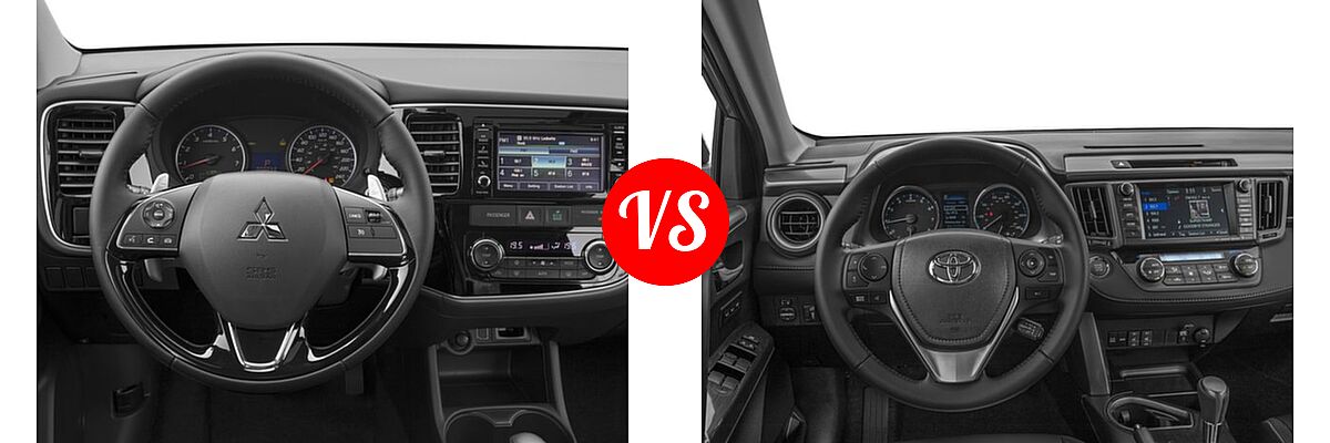 2016 Mitsubishi Outlander SUV ES / SE vs. 2016 Toyota RAV4 SUV Limited - Dashboard Comparison