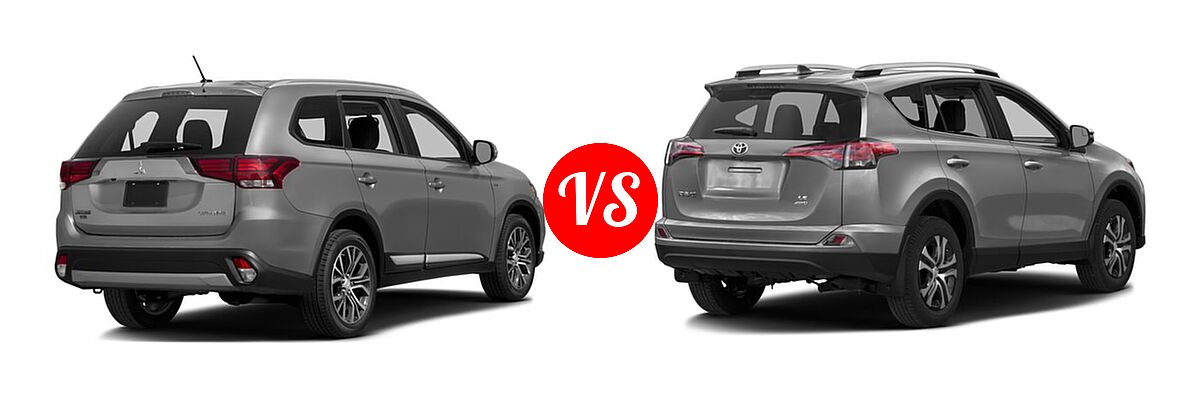 2016 Mitsubishi Outlander SUV ES / SE vs. 2016 Toyota RAV4 SUV LE - Rear Right Comparison