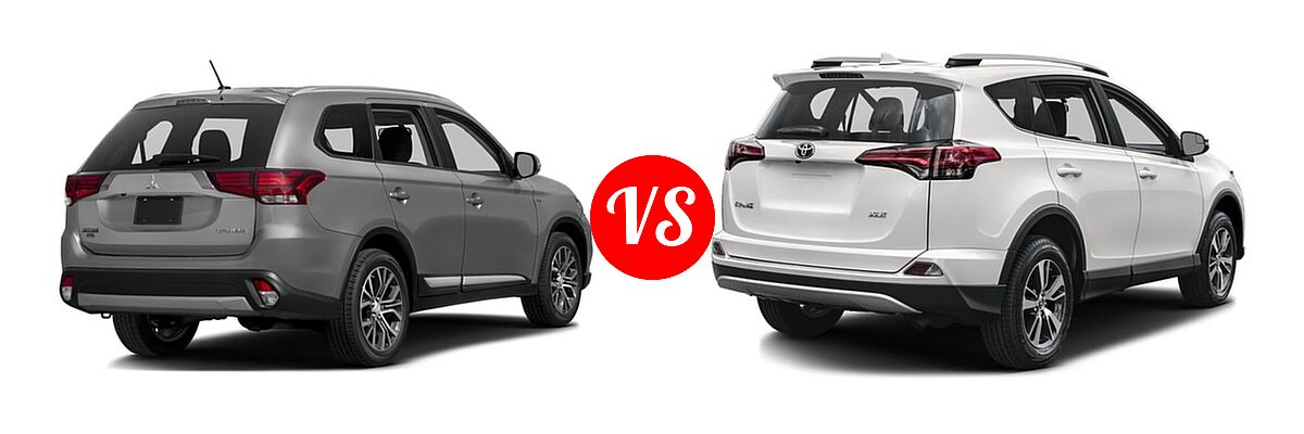 2016 Mitsubishi Outlander SUV ES / SE vs. 2016 Toyota RAV4 SUV XLE - Rear Right Comparison