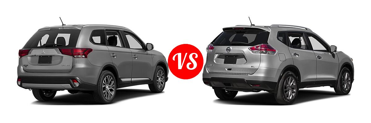 2016 Mitsubishi Outlander SUV ES / SE vs. 2016 Nissan Rogue SUV SL - Rear Right Comparison