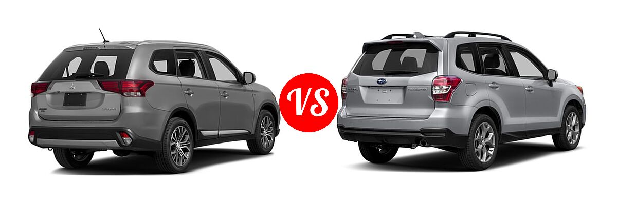 2016 Mitsubishi Outlander SUV ES / SE vs. 2016 Subaru Forester SUV 2.5i Limited - Rear Right Comparison