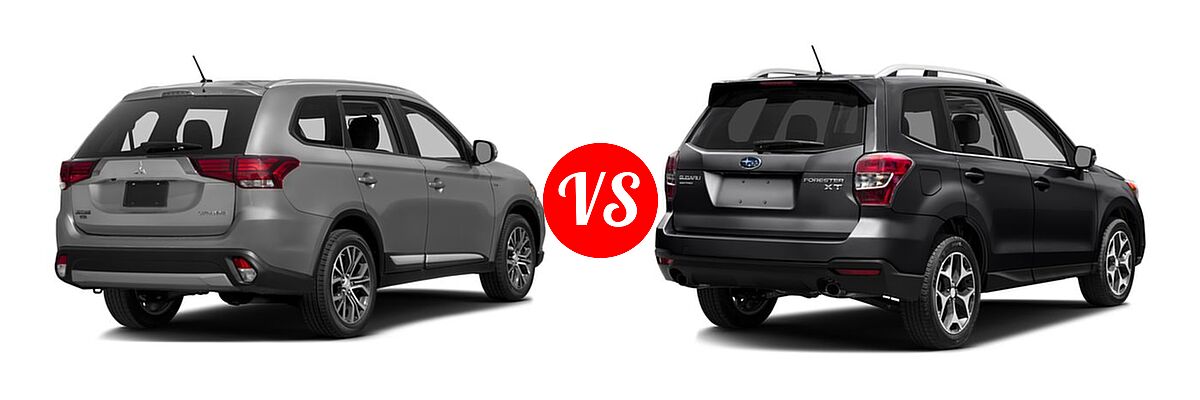 2016 Mitsubishi Outlander SUV ES / SE vs. 2016 Subaru Forester SUV 2.0XT Premium - Rear Right Comparison