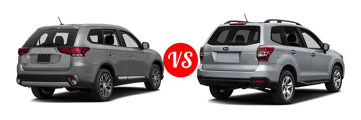 2016 Mitsubishi Outlander SUV ES / SE vs. 2016 Subaru Forester SUV 2.5i / 2.5i Premium - Rear Right Comparison