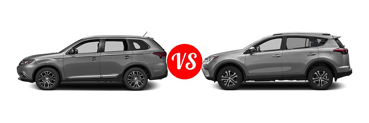 2016 Mitsubishi Outlander SUV ES / SE vs. 2016 Toyota RAV4 SUV LE - Side Comparison