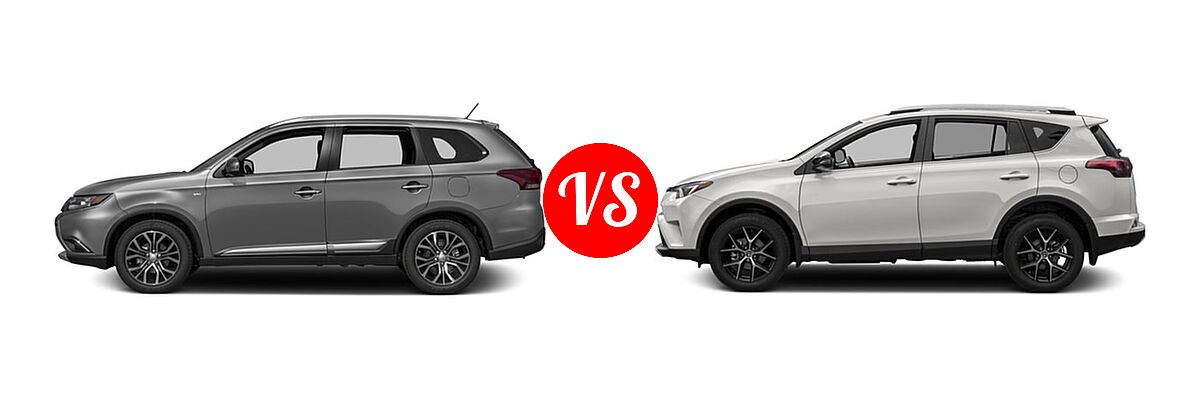2016 Mitsubishi Outlander SUV ES / SE vs. 2016 Toyota RAV4 SUV SE - Side Comparison
