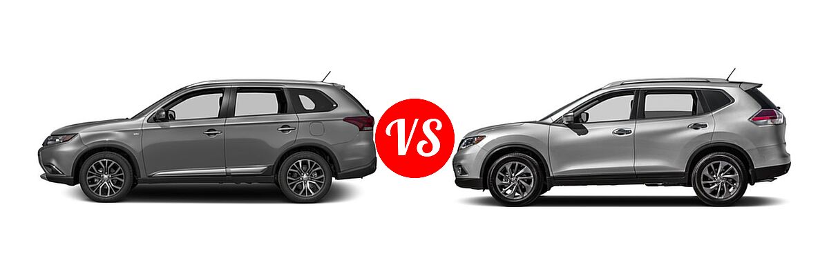 2016 Mitsubishi Outlander SUV ES / SE vs. 2016 Nissan Rogue SUV SL - Side Comparison