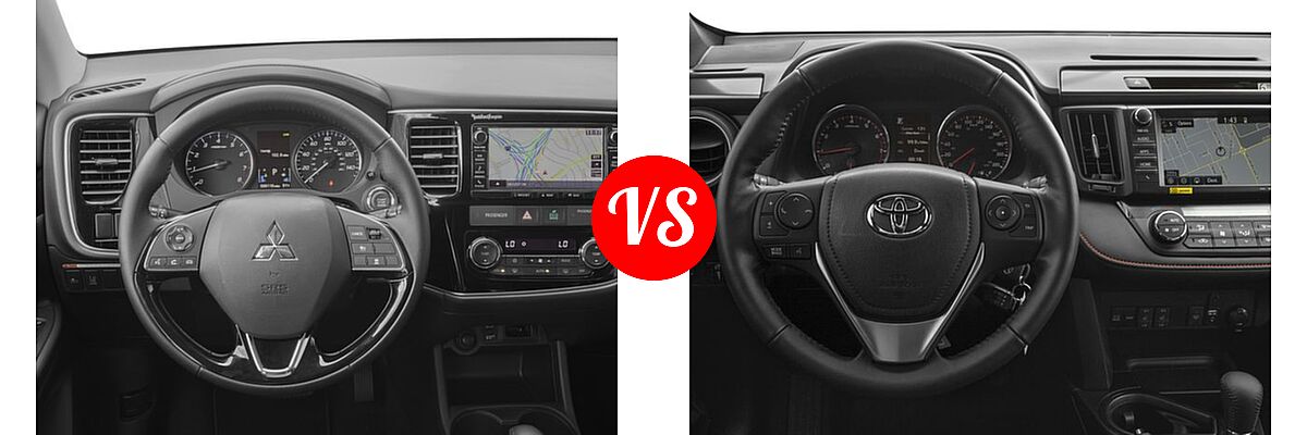 2016 Mitsubishi Outlander SUV SEL vs. 2016 Toyota RAV4 SUV SE - Dashboard Comparison