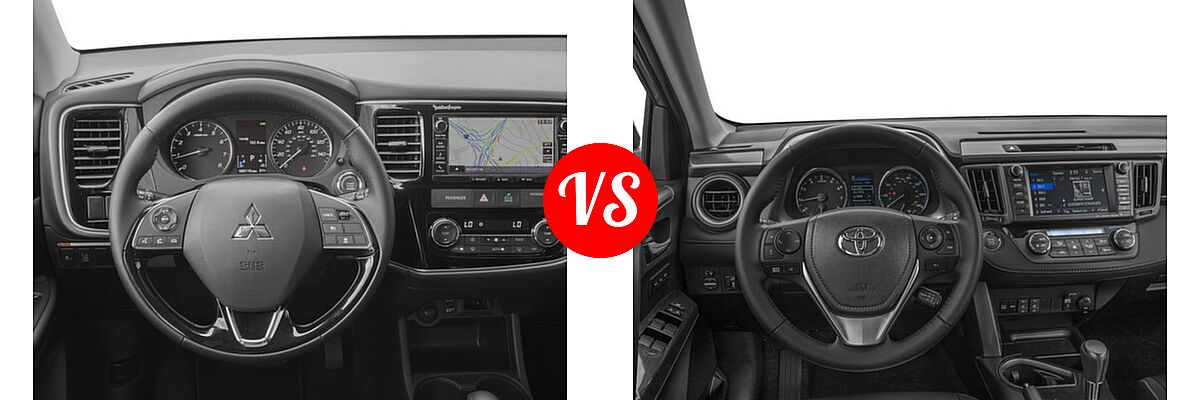 2016 Mitsubishi Outlander SUV SEL vs. 2016 Toyota RAV4 SUV Limited - Dashboard Comparison