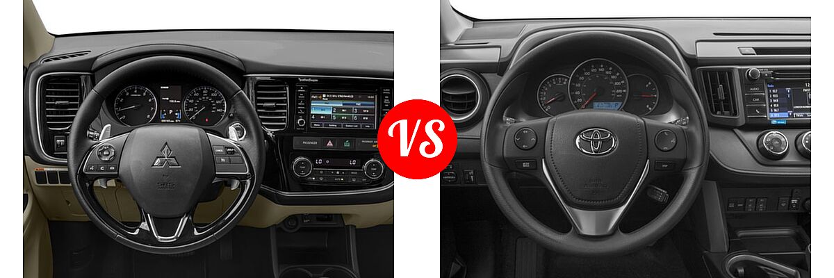 2016 Mitsubishi Outlander SUV GT vs. 2016 Toyota RAV4 SUV LE - Dashboard Comparison