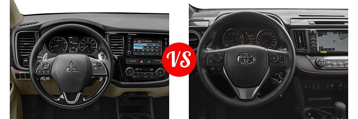 2016 Mitsubishi Outlander SUV GT vs. 2016 Toyota RAV4 SUV SE - Dashboard Comparison