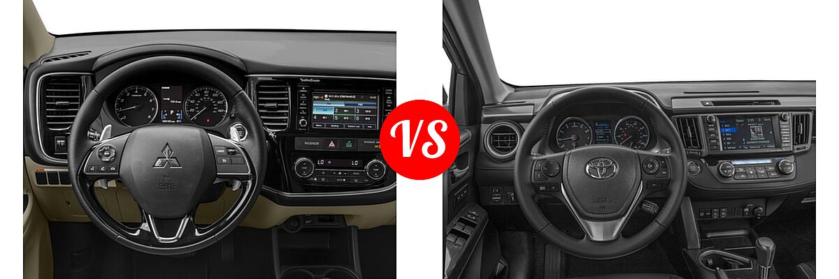 2016 Mitsubishi Outlander SUV GT vs. 2016 Toyota RAV4 SUV Limited - Dashboard Comparison