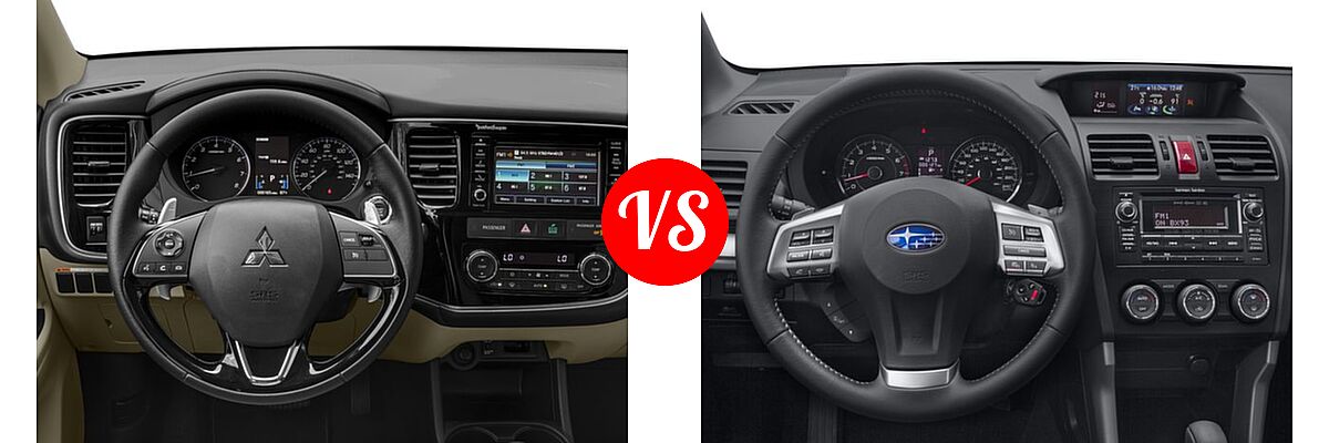 2016 Mitsubishi Outlander SUV GT vs. 2016 Subaru Forester SUV 2.0XT Premium - Dashboard Comparison