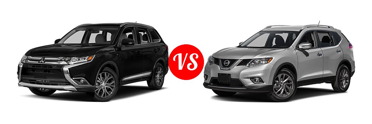 2016 Mitsubishi Outlander SUV GT vs. 2016 Nissan Rogue SUV SL - Front Left Comparison