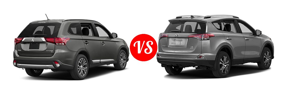 2016 Mitsubishi Outlander SUV SEL vs. 2016 Toyota RAV4 SUV LE - Rear Right Comparison