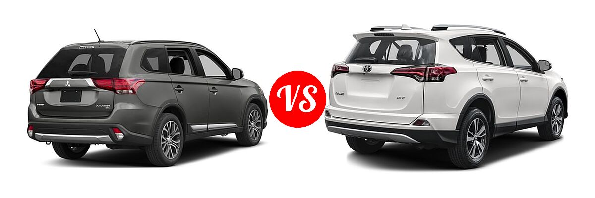 2016 Mitsubishi Outlander SUV SEL vs. 2016 Toyota RAV4 SUV XLE - Rear Right Comparison