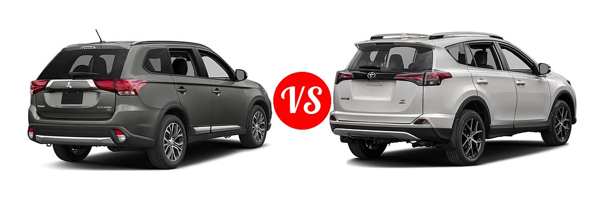 2016 Mitsubishi Outlander SUV SEL vs. 2016 Toyota RAV4 SUV SE - Rear Right Comparison