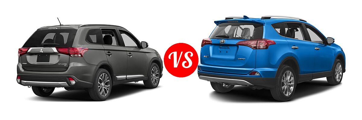2016 Mitsubishi Outlander SUV SEL vs. 2016 Toyota RAV4 SUV Limited - Rear Right Comparison